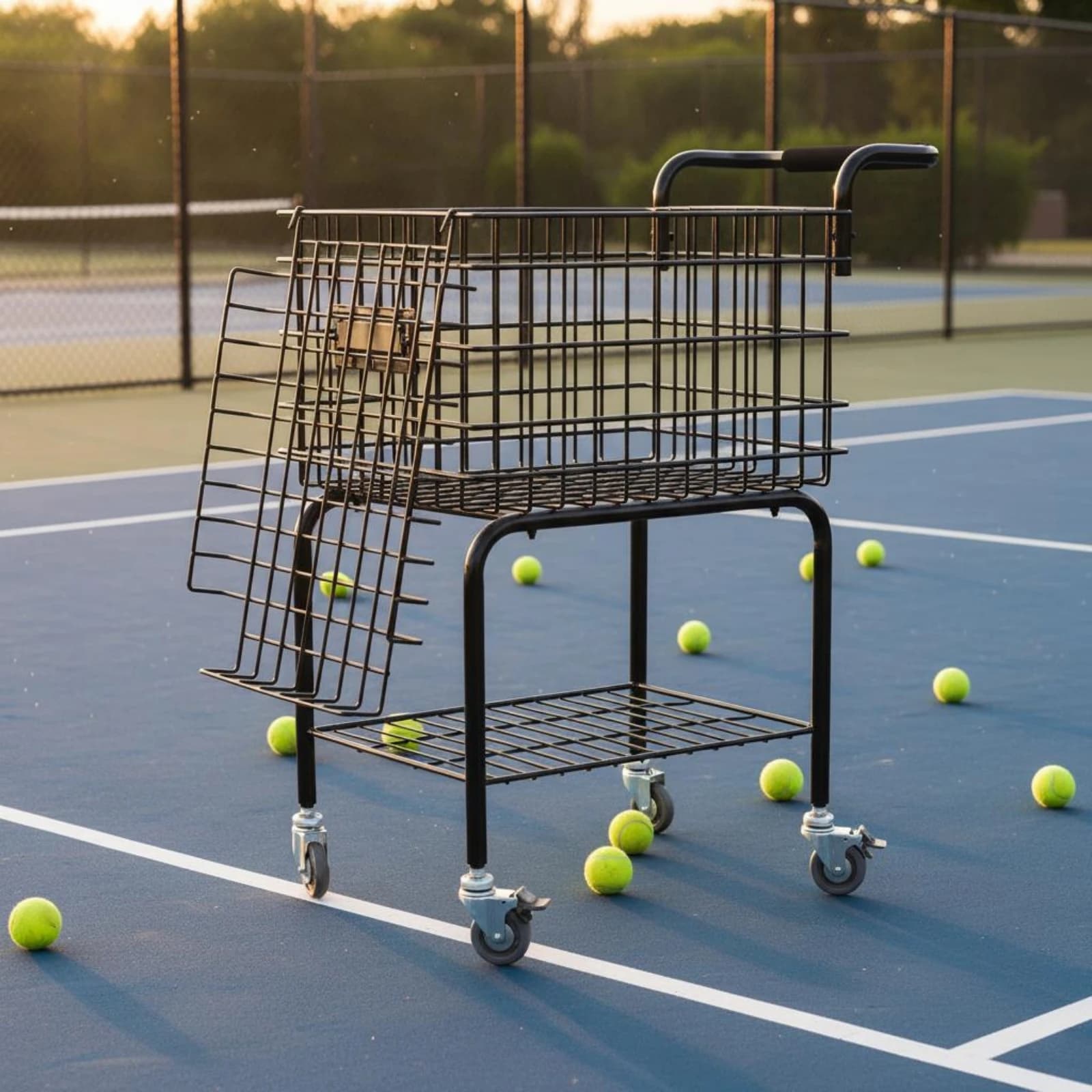 Tennis Ball Picking Basket Large Capacity Tennis Ball Collector Basket for Training