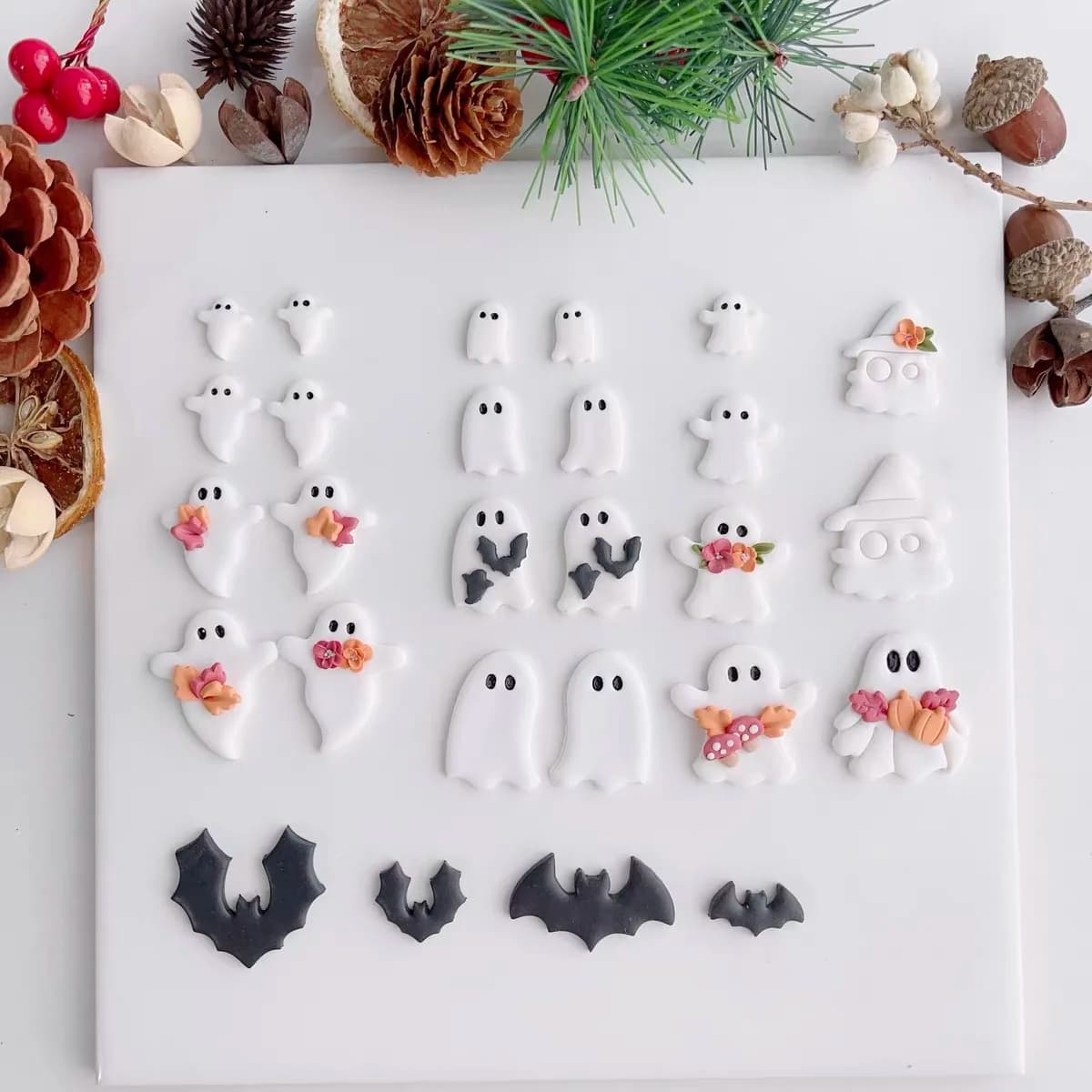Serie di Halloween Ghost/Skull/Trick o stampi da taglio in argilla a forma di fantasma per orecchini fai da te che fanno strumenti manuali in argilla polimerica