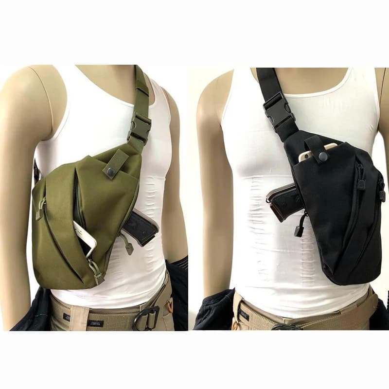 Multifunctional concealed tactical gun bag Fondina Neck bag in nylon right from man Anti-theft bag Hunting chest bag