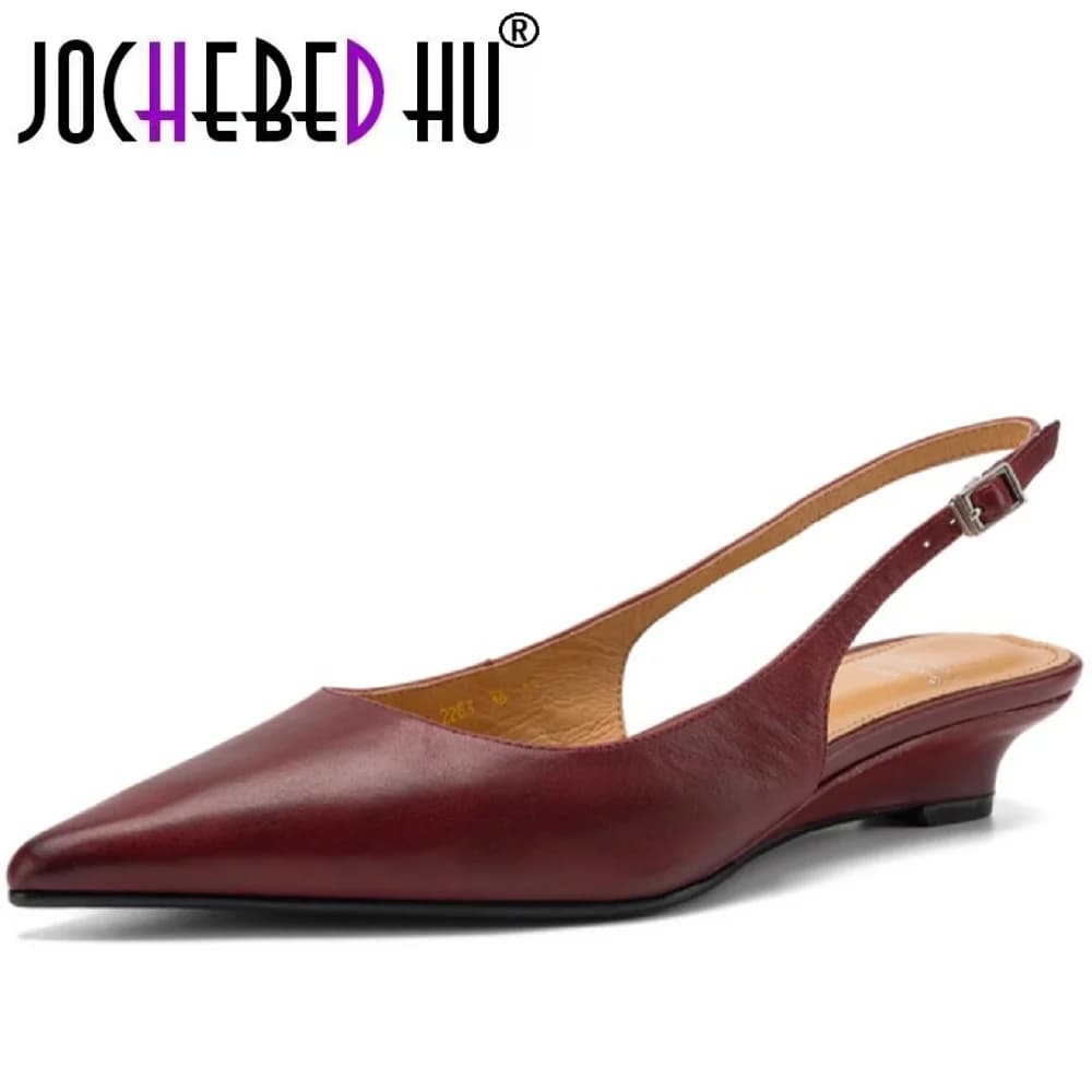 【JOCHEBED HU】Splendidi sandali in vera pelle fatti a mano con punta a punta, eleganti e comodi, da donna, 34-40