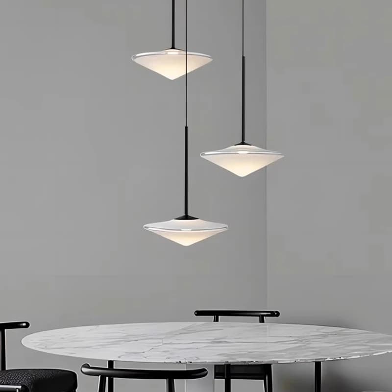 Lampade a sospensione moderne in vetro con disco volante 25 cm 30 cm 35 cm Ristorante Camera da letto Comodino Tavolo da pranzo Lampade a sospensione Isola Kicthen