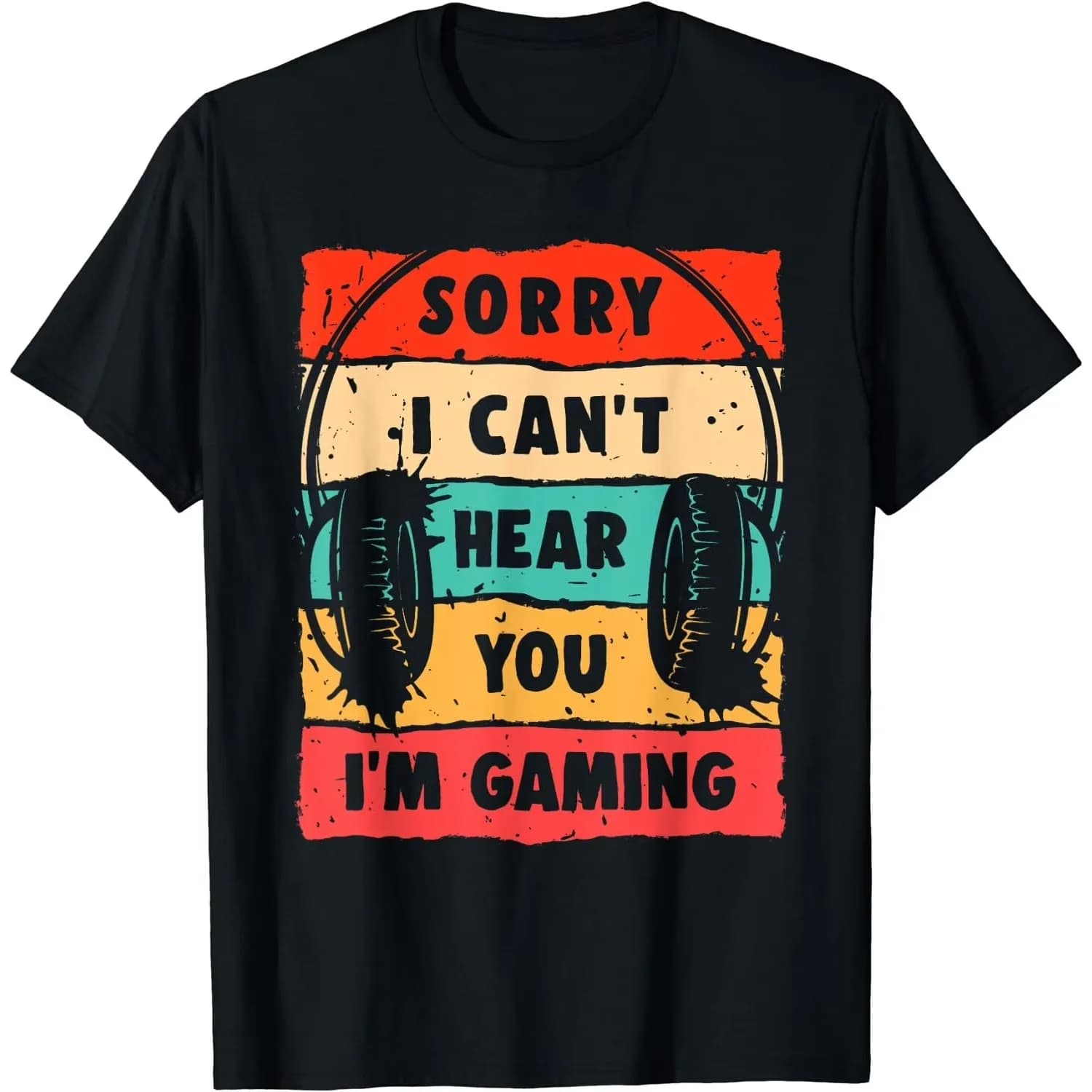 Mi dispiace, non ti sento, stai giocando con un'auricolare da gaming, maglietta grafica da uomo, t-shirt casual in cotone