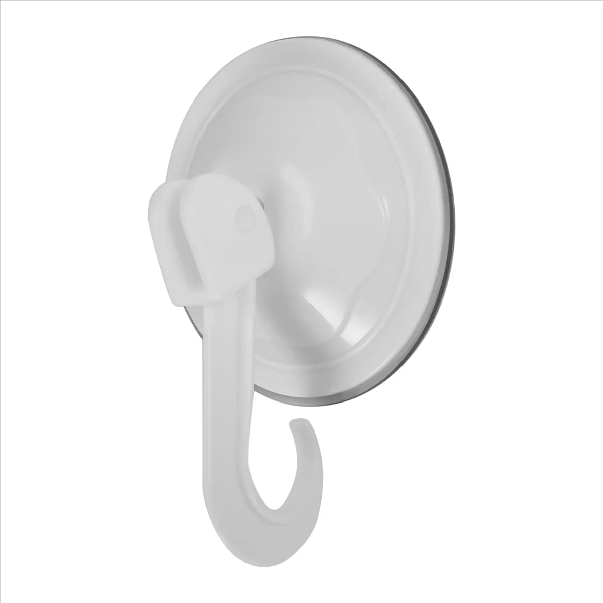 A68Z Appendiabiti da parete con gancio singolo a ventosa in plastica bianca da 7 cm di diametro