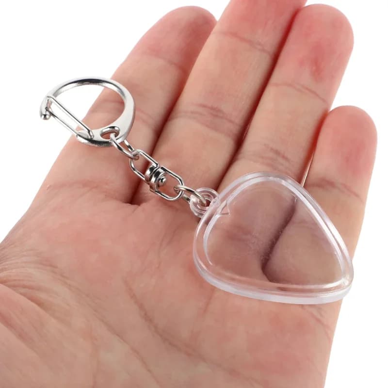 Portachiavi a Forma di Plettro per Chitarra con Custodia Trasparente e Anello Identificativo per Organizzatori