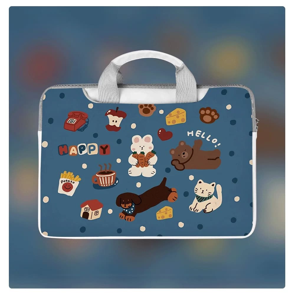 Nuova custodia per laptop con simpatici animali, 13 14 15 16 pollici, in PU impermeabile e antiurto, per Apple Dell Huawei Tablet, idea regalo