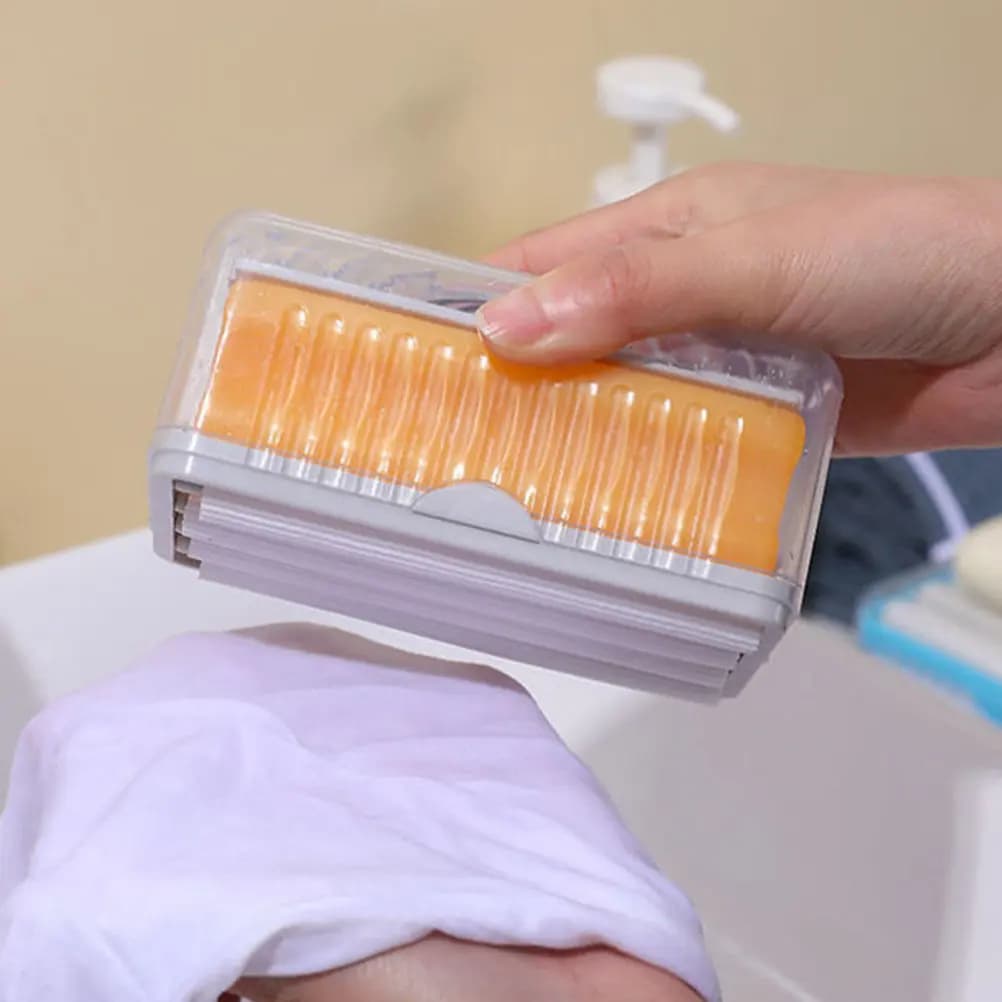 2 Pezzi Portasapone con Meccanismo a Rullo a Molla e Drenaggio Rapido per Bagno e Cucina