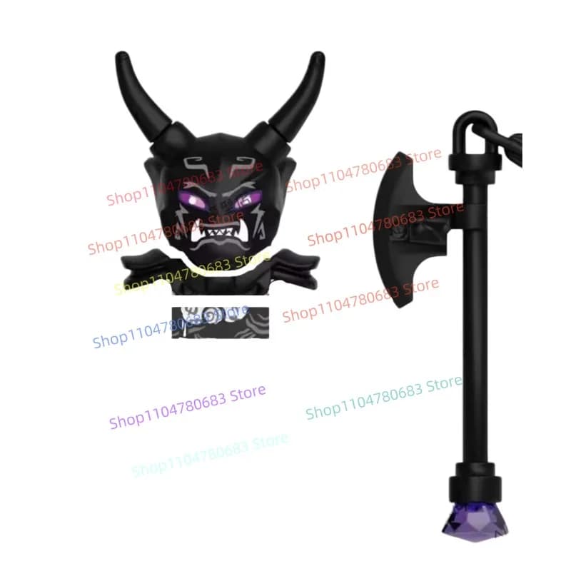 Blocchi da Costruzione MOC, Mini Figura Guerriero con Maschera Fantasma, Modello da Assemblare, Ornamento, Personaggio Anime TV, Giocattolo, Regalo per le Feste, Collezione