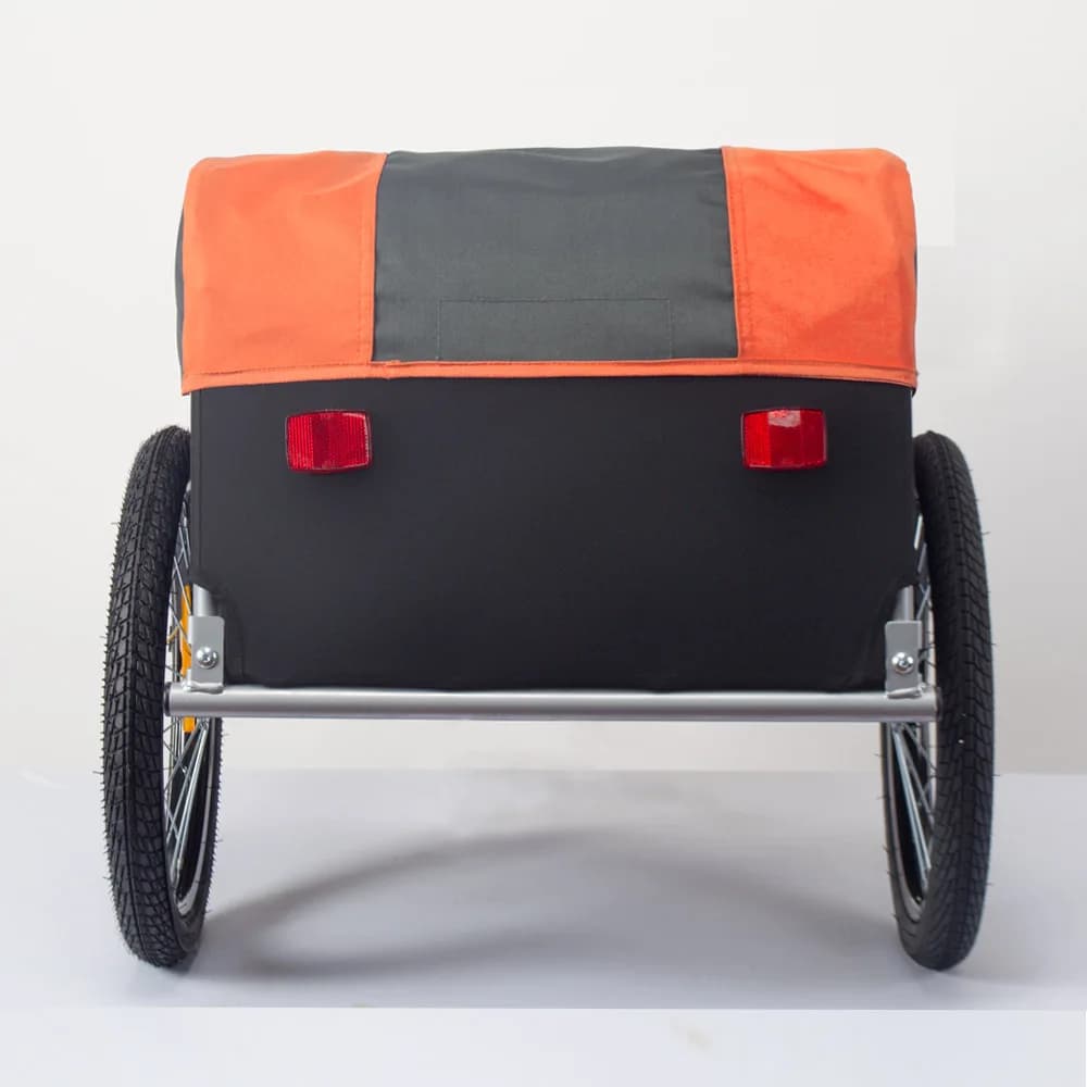 Produttore di rimorchi per carro da carico di grandi dimensioni per bicicletta a due ruote con tessuto Oxford, stoccaggio pieghevole e copertura rimovibile, rosso