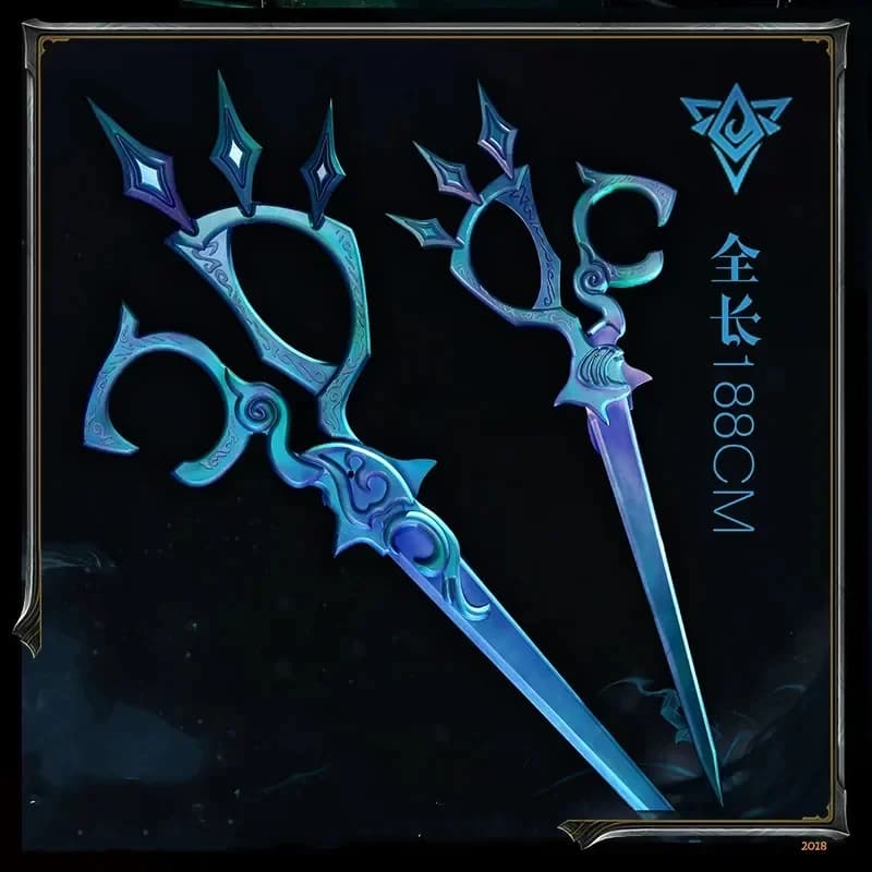 2026 188Cm Game LOL Gwen Cosplay Show Props Wooden Scissors Replica Of Weapons Halloween Costume Party Comic Exhibition Sh 4MAGJ