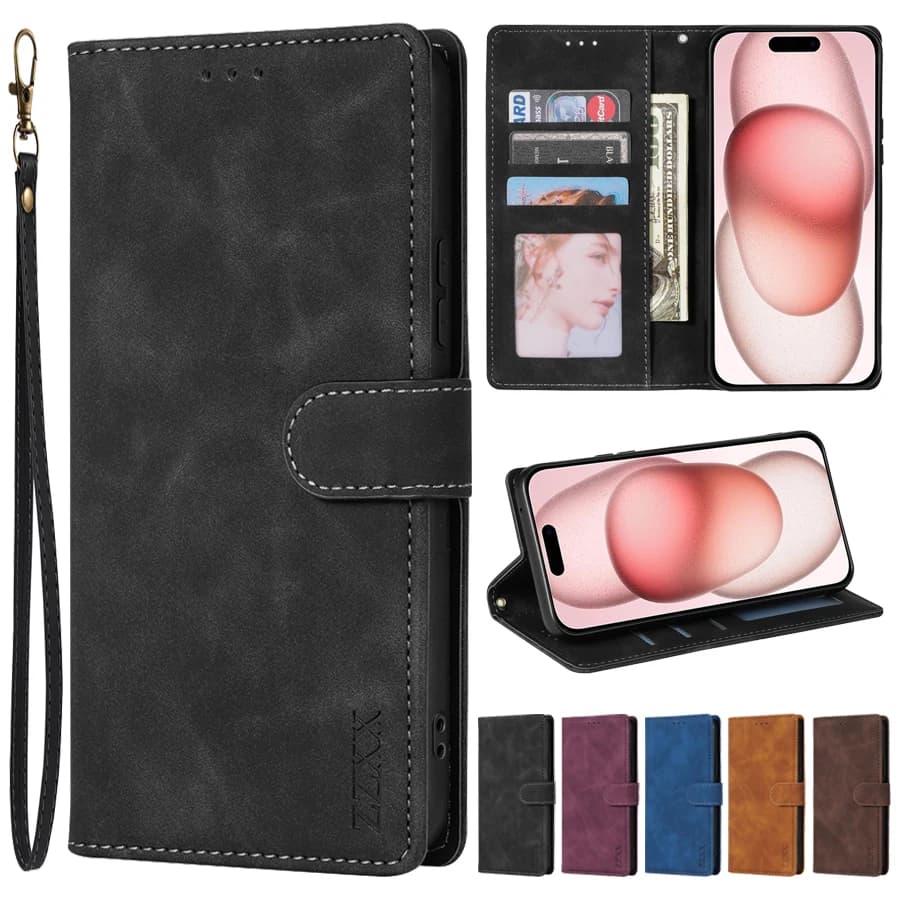 Portafoglio Custodia in pelle con supporto magnetico per slot per schede di vibrazione delicata sulla pelle per Apple iPhone X XR XS Max SE 2022 2020 8 7 6 6s Plus Cover