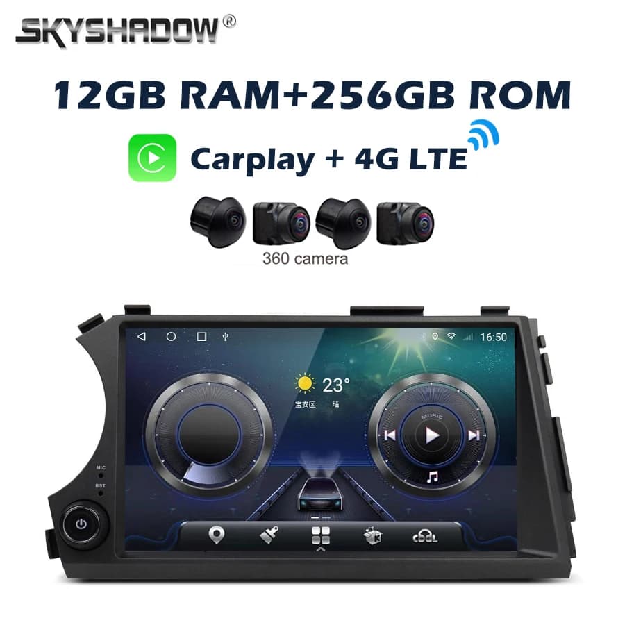 4G LTE 360 12G + 256G Carplay Auto Android 14.0 IPS Lettore DVD per auto GPS WIFI Bluetooth Radio per ssangyong Kyron Actyon 2005-2013