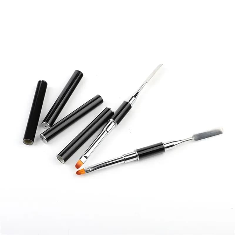 1 Pezzo Pennello Doppia Punta per Nail Art, Gel UV, Estensione Unghie, Decorazione Floreale, Spatola per Rimozione Gel UV, Strumento per Manicure