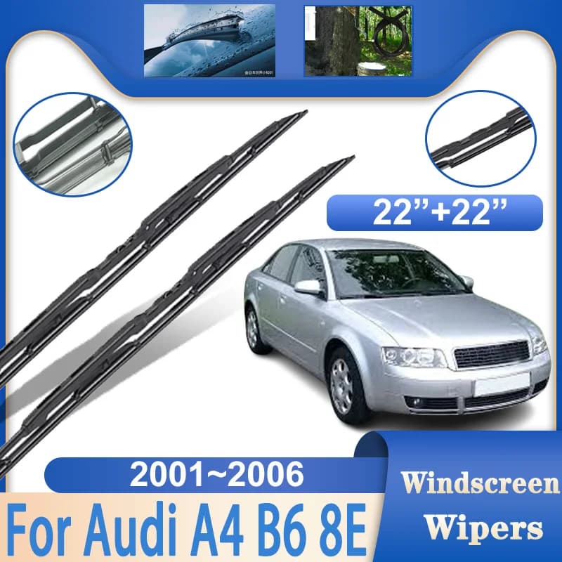 Spazzole tergicristallo anteriori per Audi A4 B6 8E 2001 2002-2006 Tergicristalli auto silenziosi Tergicristalli Tergicristallo Accessori auto