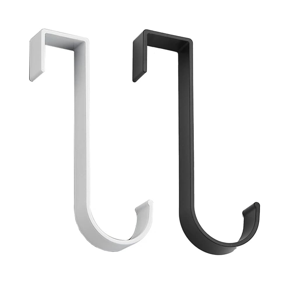 Door Cabinet Hanger Free Punching Towel Clothes Coat Hanger Sturdy Cabinet Cupboard Hook Anti-Rust for Towel Cloth Bags Sundries
