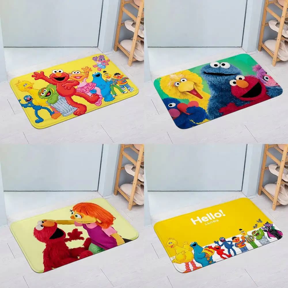 Tappeto da pavimento W-Sesame-Street-Cartoon per soggiorno, tappeto per camera da letto, tappeto di benvenuto, tappeto da esterno