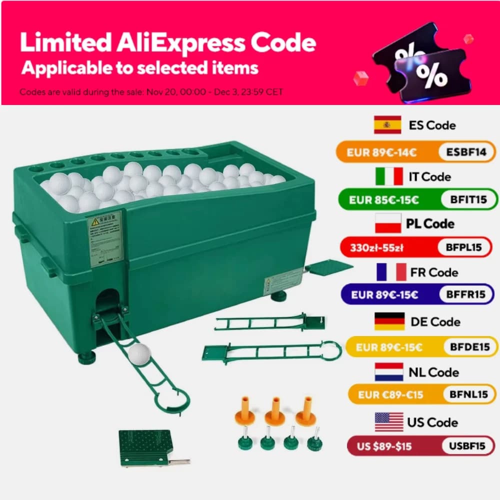 Macchina automatica per erogare palline da golf Dispositivo per tè con palline da golf Tee Up con supporto per binario pieghevole Macchina per tee da golf regolabile