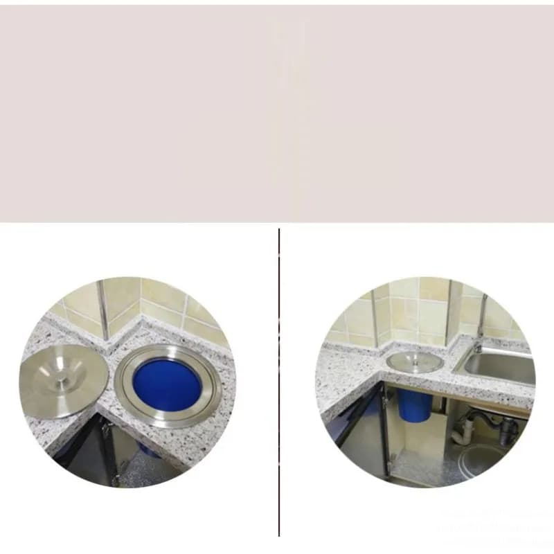 5L stainless steel bottom bucket; embedded trash can, countertop trash can