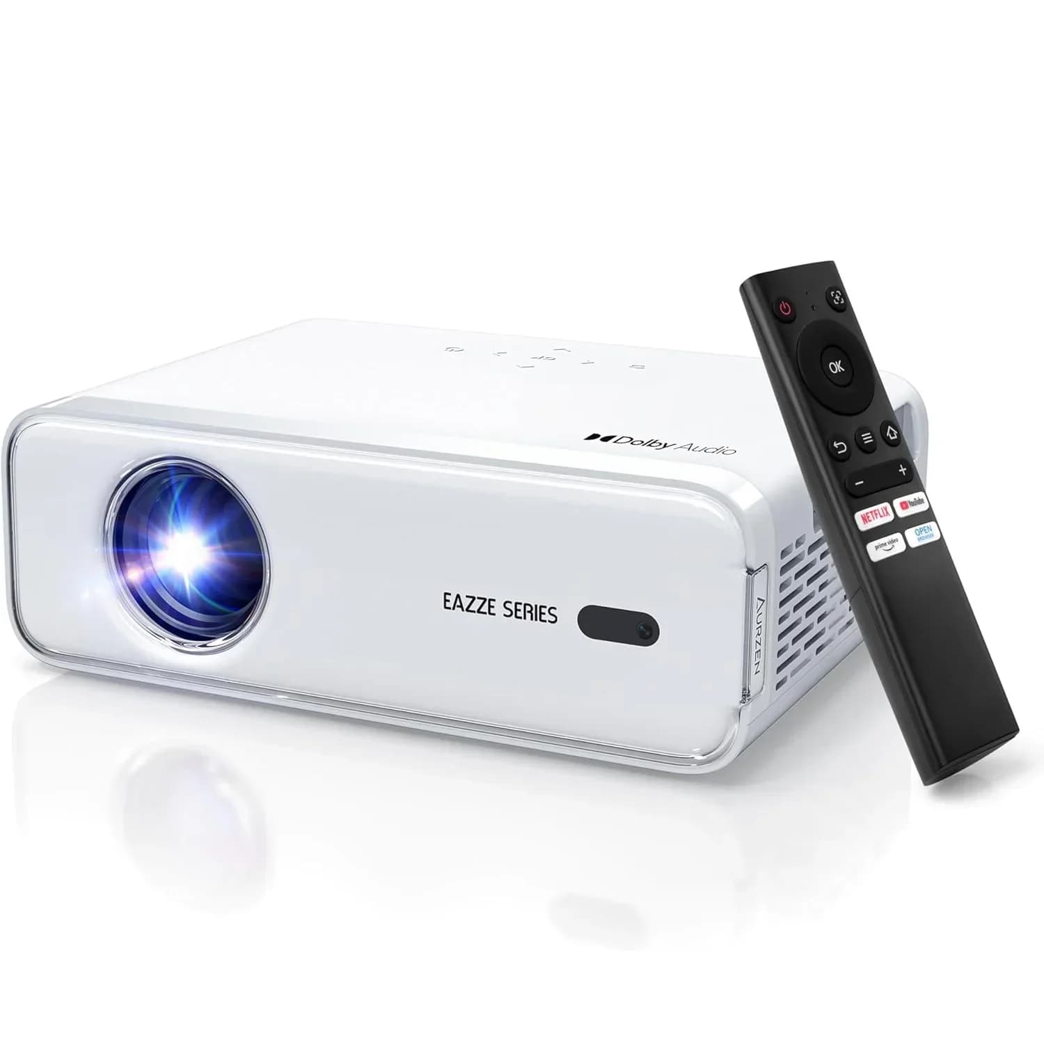 Proiettore Smart Aurzen Eazze D1 1080P Nativo con Licenza Ufficiale Netflix, Autofocus, Correzione Trapezoidale, Dolby, Mini Proiettore Video Portatile