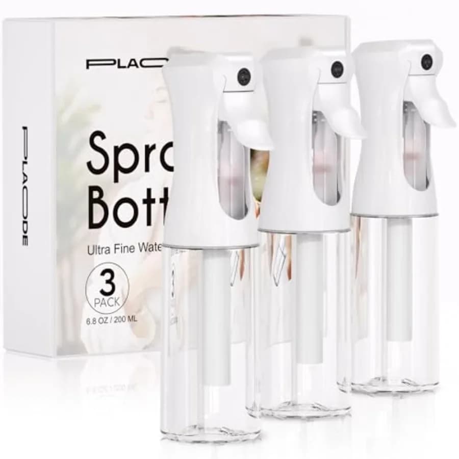3 Pack Continuous Spray Bottles - Ultra Fine Mist Sprayer, Refillable Water Sprayer for Hairstyling, Plants, Pets, Cleaning, Sk