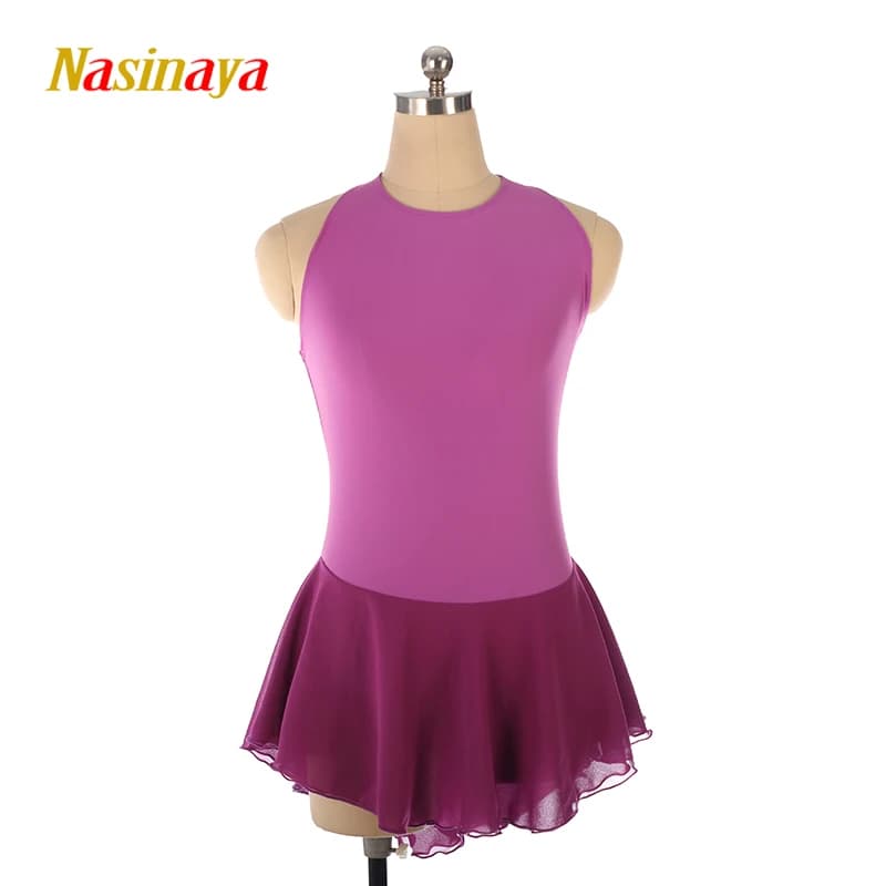 Gonna da pattinaggio di figura Donna Abito senza maniche nero sexy Ragazza Gonna da pattinaggio professionale da utilizzare