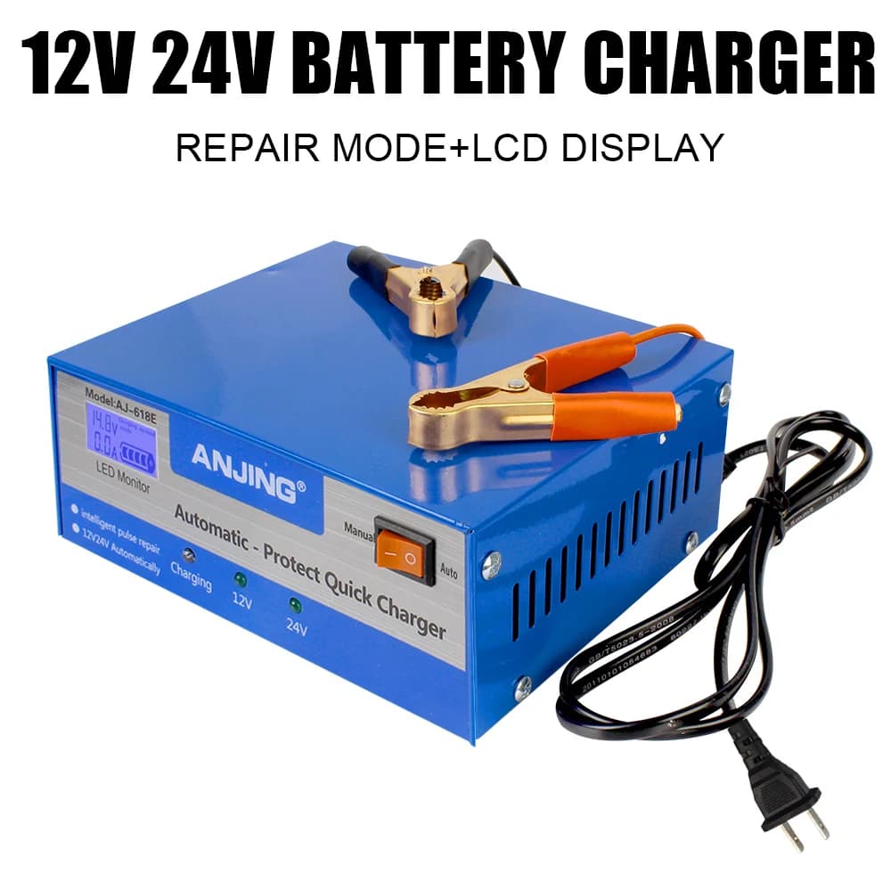 Spina UE USA Veicoli Caricabatteria Automatico Smart Pulse Riparazione 110 V-250 V 200AH 12 V 24 V Batteria Al Piombo Camion Accessori Auto