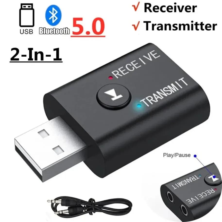 Bluetooth 5.0 Jack AUX 3.5 mm RCA Dongle USB Wireless stereo audio adapter for TV Car Kit Speaker Headphone