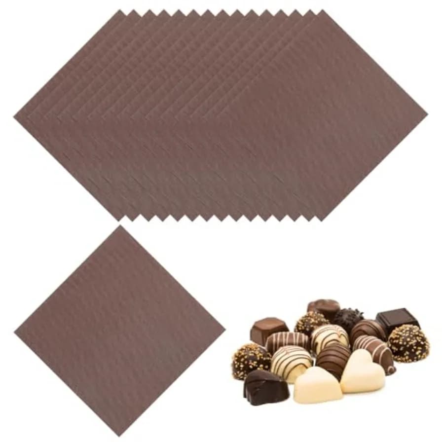 200 Pcs Foil Candy Wrappers, Chocolate Wrappers Square Candy Wrapping Papers for Food Packaging Wedding Tea Party Decoration