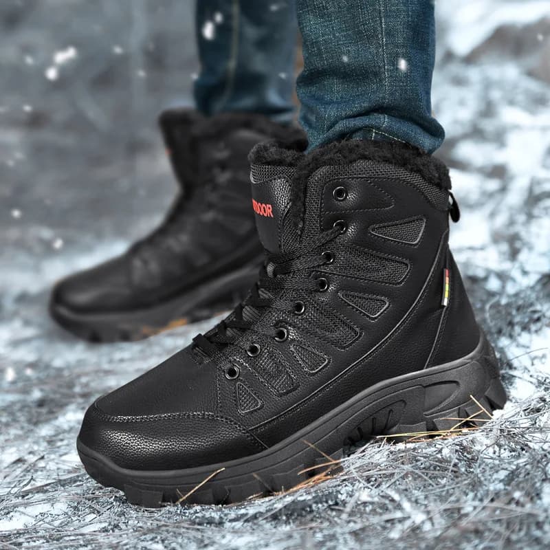 Stivali Invernali Caldi e Impermeabili per Uomo, Scarponi da Neve e Trekking con Fodera in Pile, Suola Spessa Antiscivolo, Taglie Grandi, Scarpe da Lavoro
