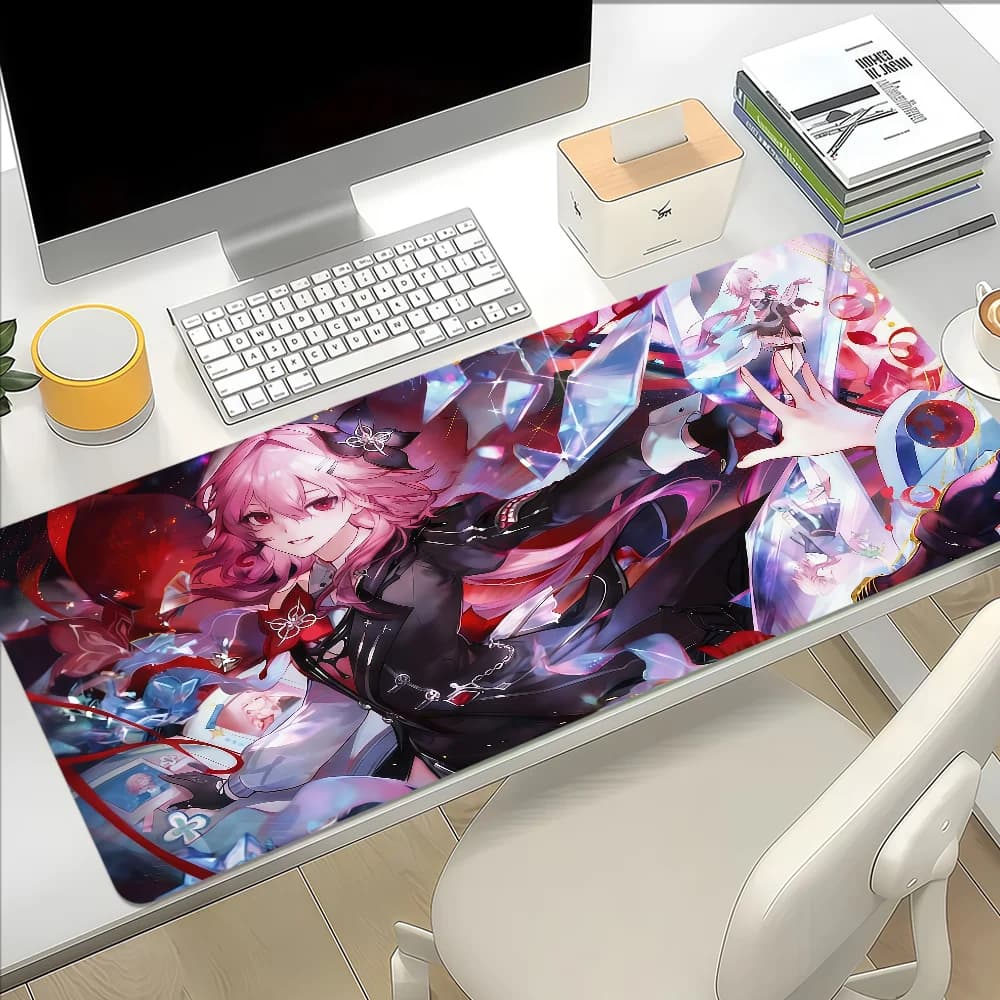 Evernight March 7th Mouse Pad Large Non-slip Lockedge Desktop Computer Desk Mat Keyboard Writing MousePad Office Gamer Student
