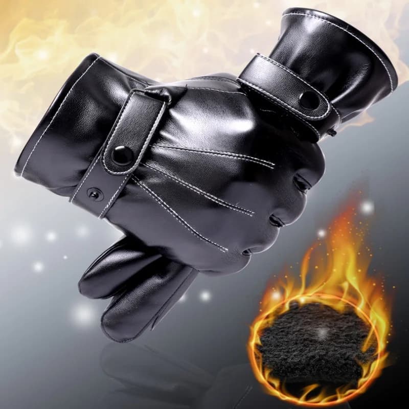 Guanti invernali da ciclismo in pelle PU Outdoor Uomo Donna Moto Guanti antiscivolo caldi e spessi impermeabili per auto elettriche