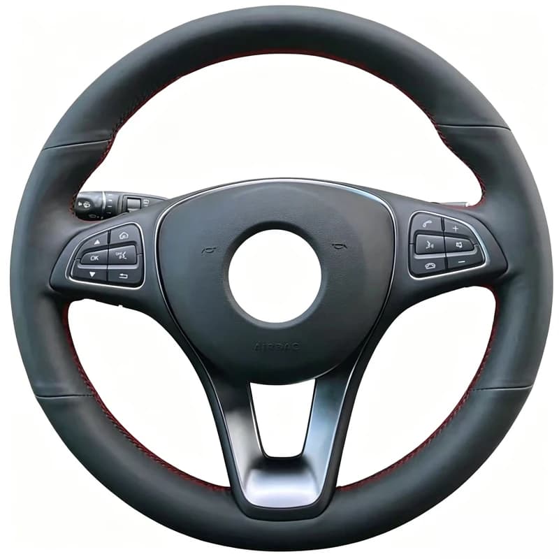 Coprivolante per Auto Mercedes Benz W176 W246 W205 C117 C218 X218 W213 X156 X253 W166 X166 EQV W447 in Pelle Cucito a Mano