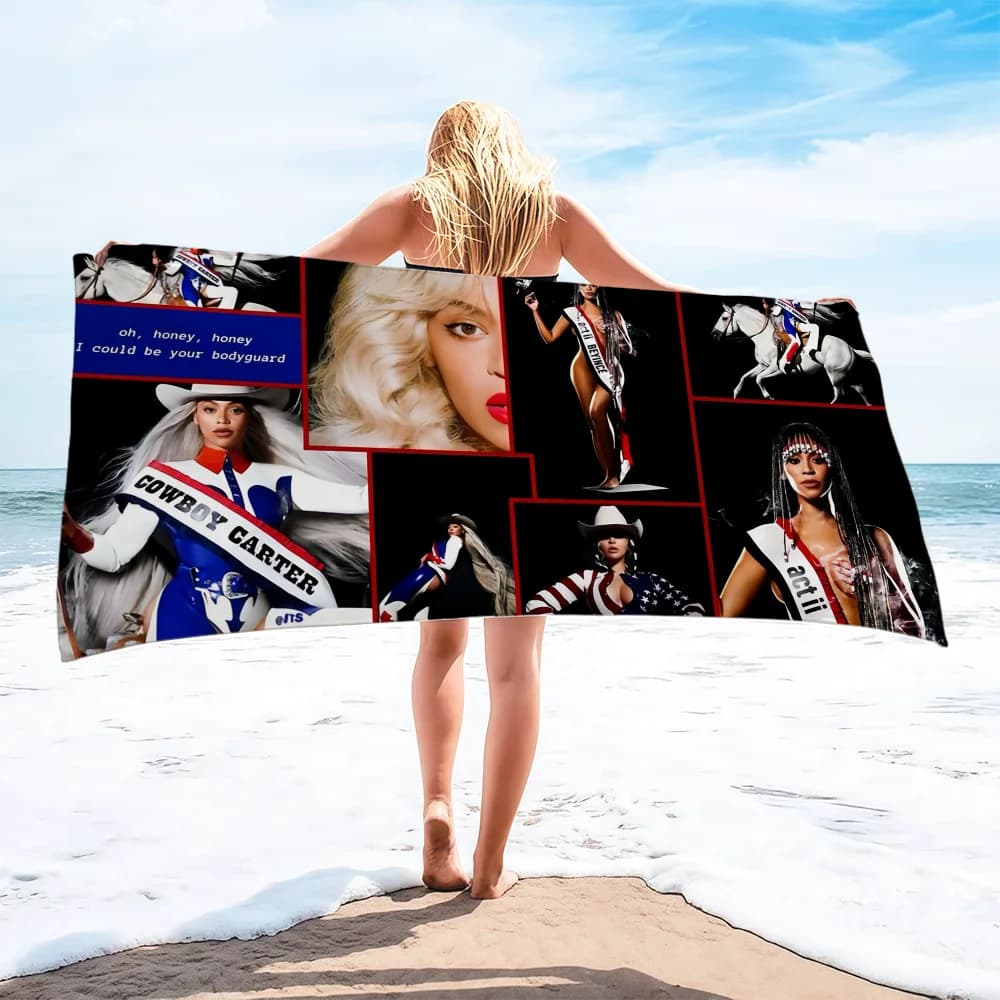 Asciugamano Singer B-Beyonce, regalo per viaggi, palestra, sauna, spa, doccia, campeggio, asciugatura rapida, sport, C-Cowboy-y, asciugamani da spiaggia morbidi per piscina