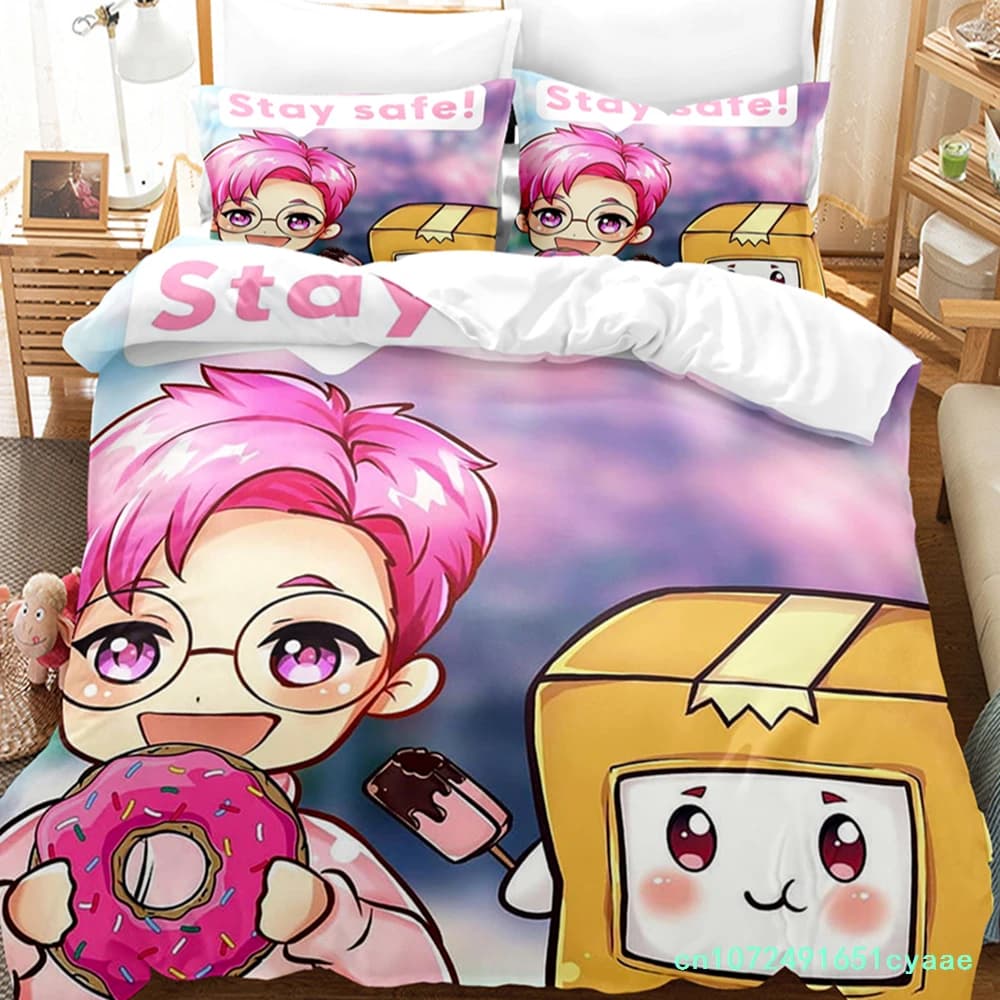 3D Print Anime Lankybox 2/3PCS Bedding Sets Duvet Cover Set With Pillowcase Twin Full Queen King Bedclothes Bed Home Textiles