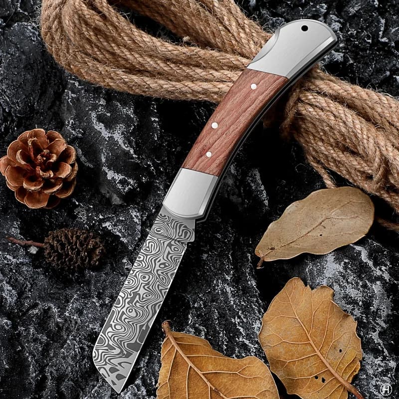 BAKULI-coltello pieghevole portatile da esterno con manico in legno, manico confortevole, coltello EDC, coltello da campeggio avventura SZ9195