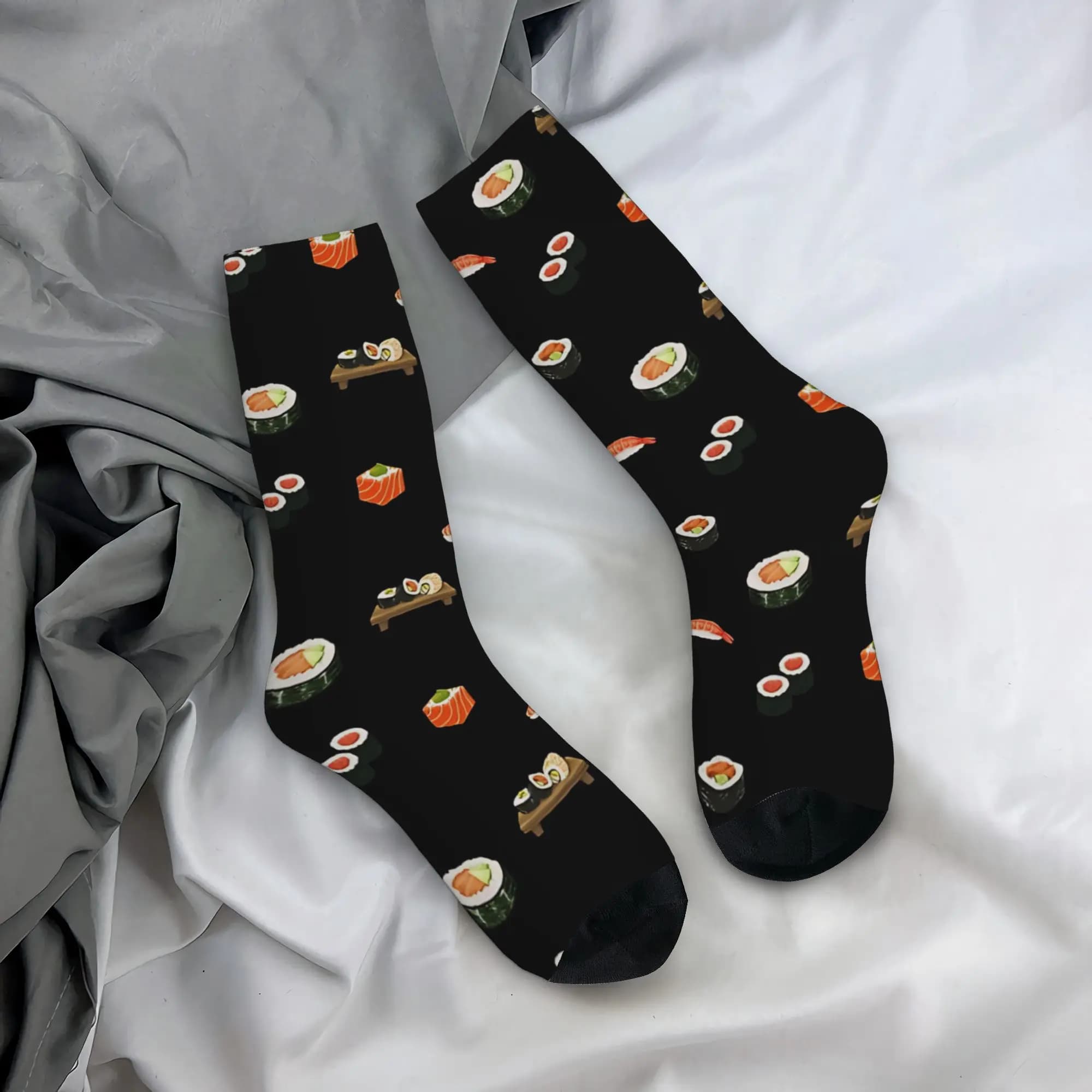 Sushi Sticker Pack Stockings Printed Funny Socks Spring Anti Skid Socks Women Men Outdoor Sports Soft Socks