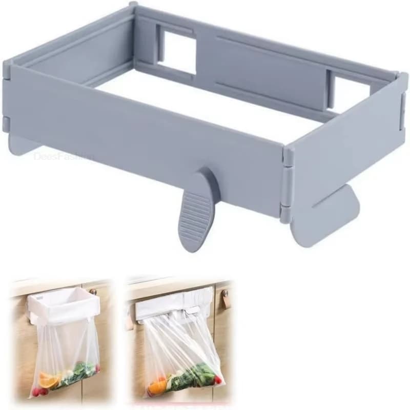 Foldable Garbage Rack Bathroom Garbage Bin Suspended Rack No Punching Kitchen Garbage Bag Hanging Rack