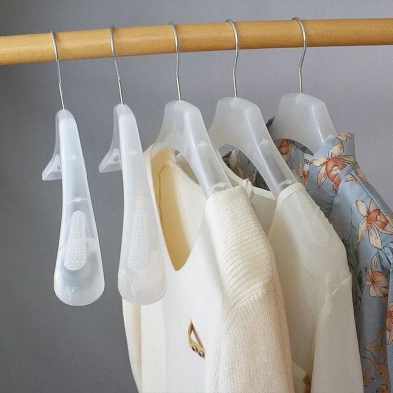 New thickened broad shoulder straps Transparent non-slip satin cabinets Trousers Shelves Drying Clothes hanging shelf