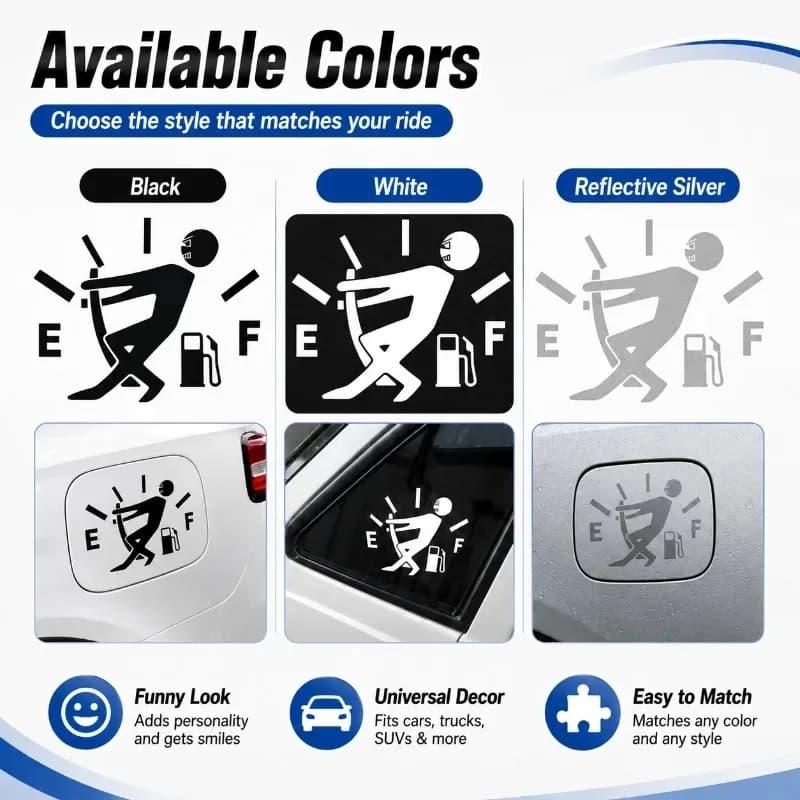 Funny Empty Full Fuel Gauge Sticker Car Fuel Door Decal Waterproof Auto Body Vinyl Graphic for Cars Trucks SUVs Windows