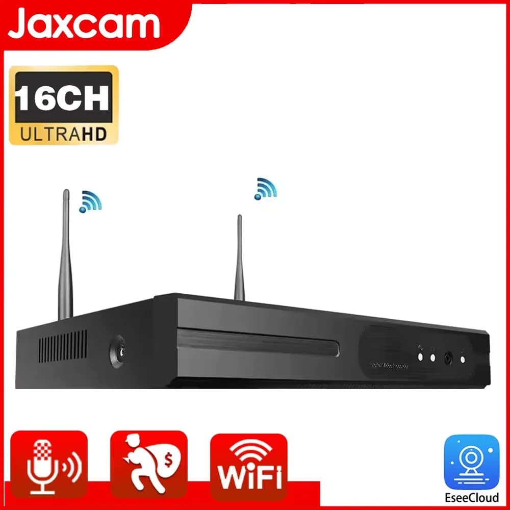 16CH H.265 5MP Wireless NVR Human Detection Wifi CCTV Camera System IP Cameras P2P WiFi Network NVR for Eseecloud APP 16 channels