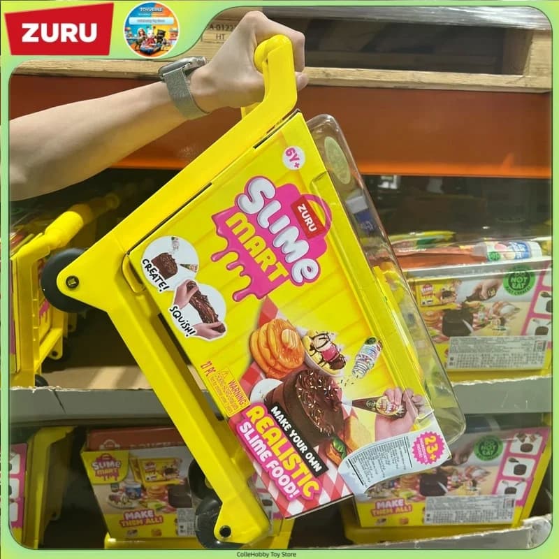 Zuru Slime Mart Realistic Slime Food Make Your Own Pepperoni Pizza Diy Handmade Shopping Basket Pretend Play Craft Kit Toy Gift