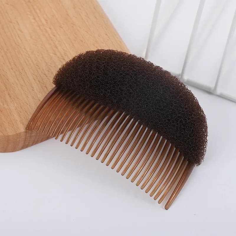 1pc Natural Unprocessed Hair Braider Combo Volume Bouffant Beehive Shaper Roller Bumpits Bump Foam on Clear Comb Xmas Gift Useful Hair Styler Accessories