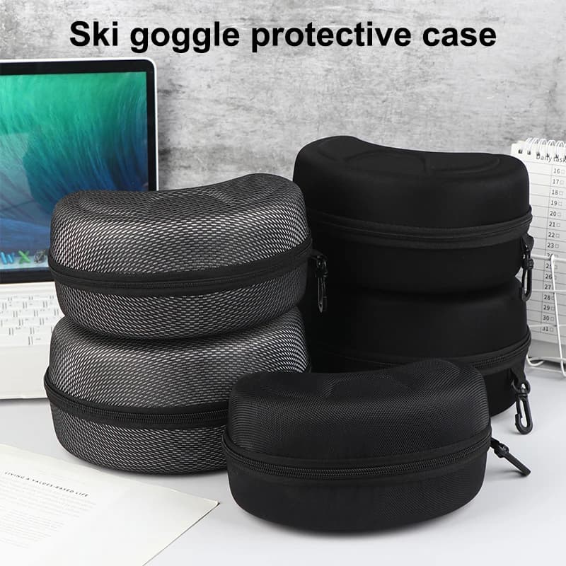 【Eccellente】1 Custodia Rigida Portatile in EVA per Occhiali da Sci e Snowboard, Resistente all'Acqua e agli Urti, Accessori da Sci