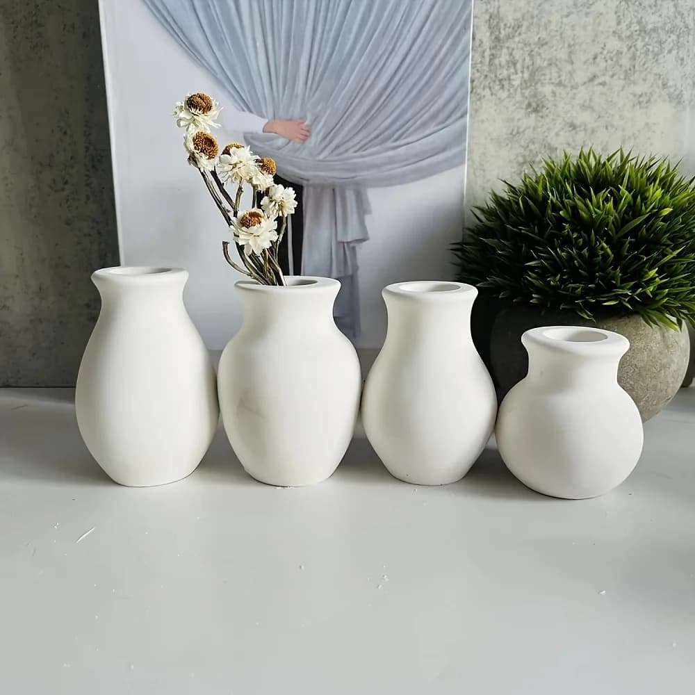 Stampo in silicone a forma di mini bottiglia, perfetto per vasi di fiori in gesso e cemento fai da te, portacandele, decorazioni per la casa e regali per la festa della mamma