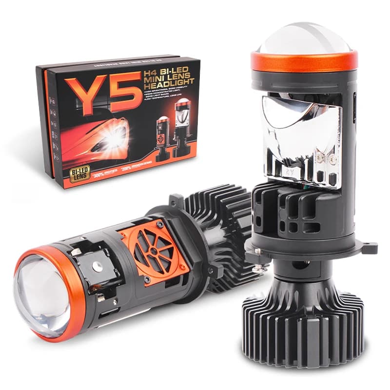 Y5 PRO Effetto lente grande Mini H4 Proiettore LED Lente Luce bianca Auto H4 LED Faro abbagliante Fari abbaglianti