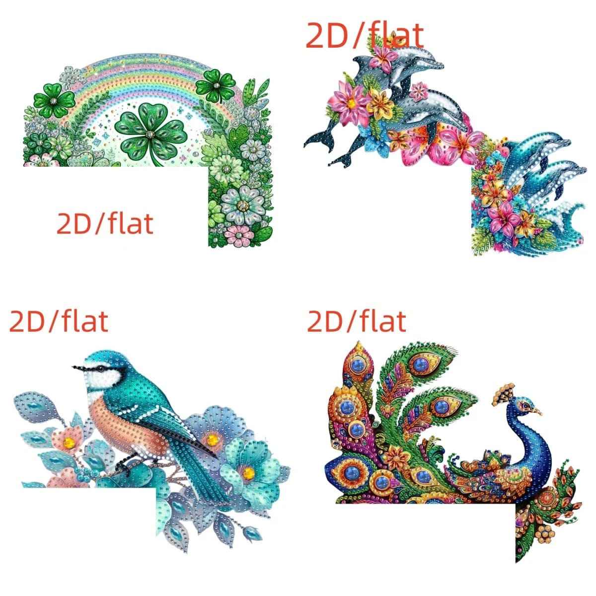 Artigianato con diamanti ad acqua fai-da-te, materiale acrilico piatto 2D, 1 set artigianale con pittura con diamanti, bellissimo decorazione superiore per porta in legno di pavone