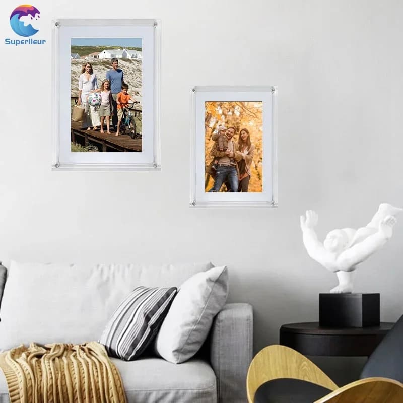 Nuovo Superlieur Cornice Digitale Intelligente con Schermo IPS da 10.1 Pollici, Display Frameo in Acrilico per Foto e Video