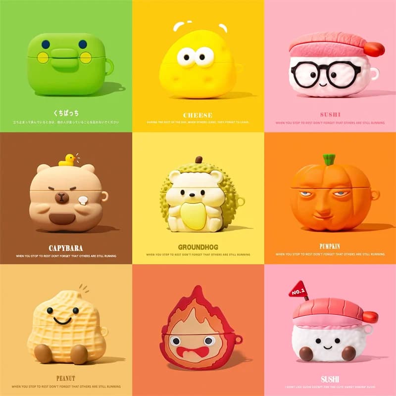 For Apple AirPods 1 2 3 Pro 2 3D Case Cartoon Silicone Earphone Protective Case 2024 Soft Silicone Earphone Case for Airpods 4