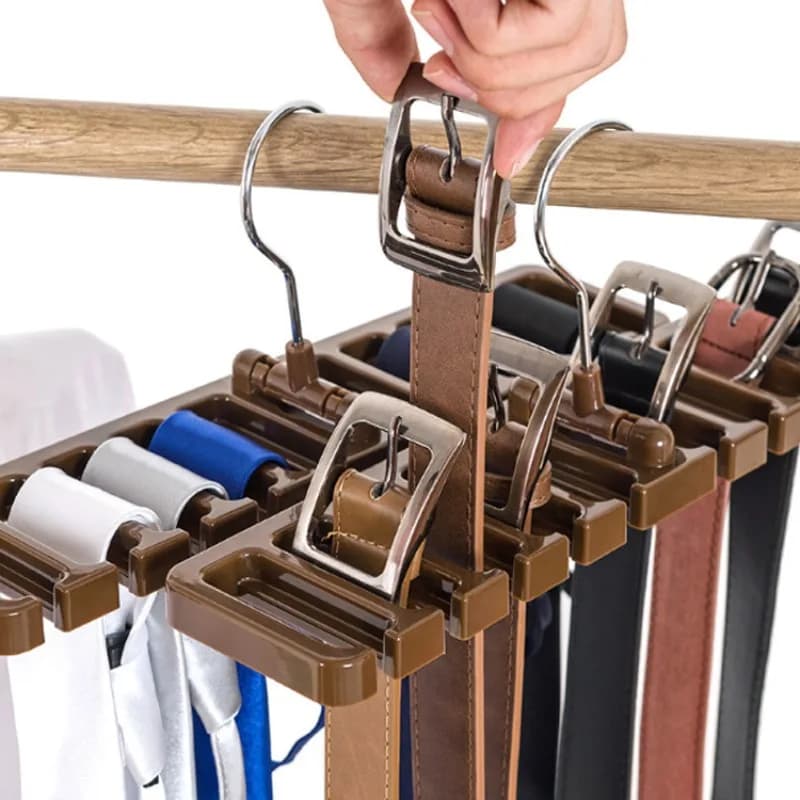 1pcs Multifunctional Belt Organizer Hanging Tie Rack Belt Hanger Clothes Rack Organizer Tie Rack Home Closet Organizer