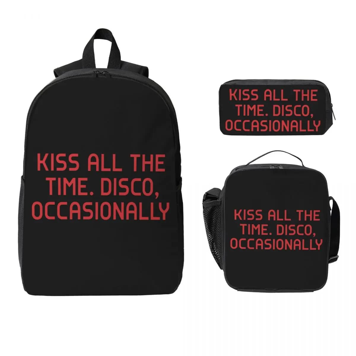 Harrys Styles Kiss All The Time Backpack Set for Kids Pencil Boxes Bookbag Sets with Lunch Box For School Students Knapsack