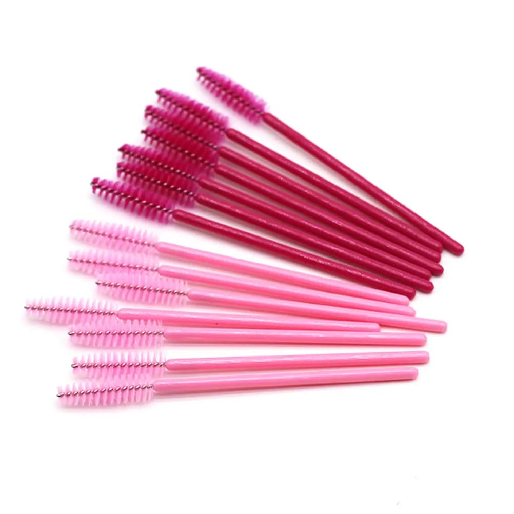 50Pcs Black Mascara Wands Eyelash Makeup Brush for Precise Application Lightweight Bendable Design No More Smudging Pink